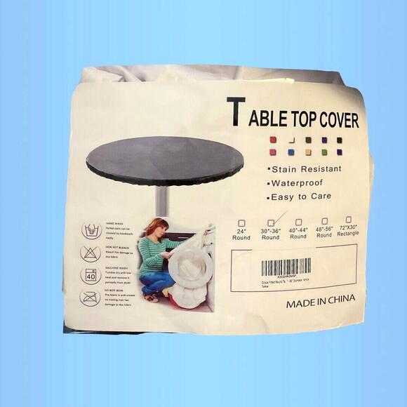 White Tablecloth Cover Elastic Fitted 30" x 36" *1244MisB - Picture 2 of 3